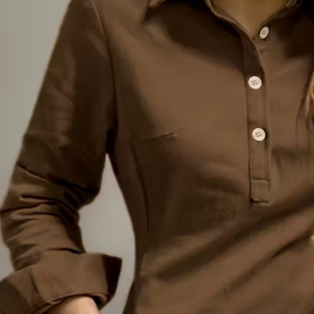 Brown Long Sleeve Dress (L) NEW - Picture 3 of 6